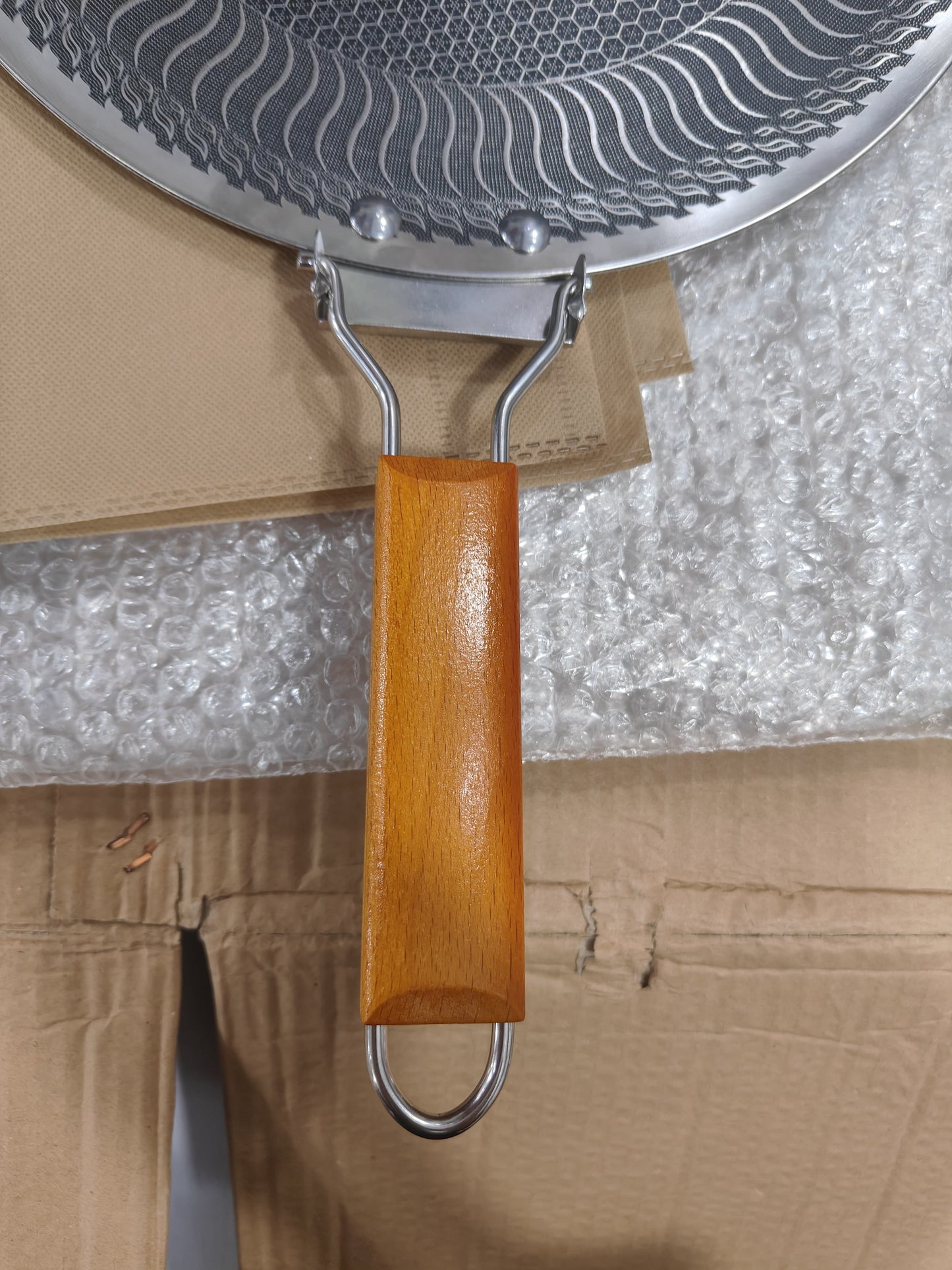 GERMAN lot honeycomb lesser coating tawa 36Cm Wooden handle