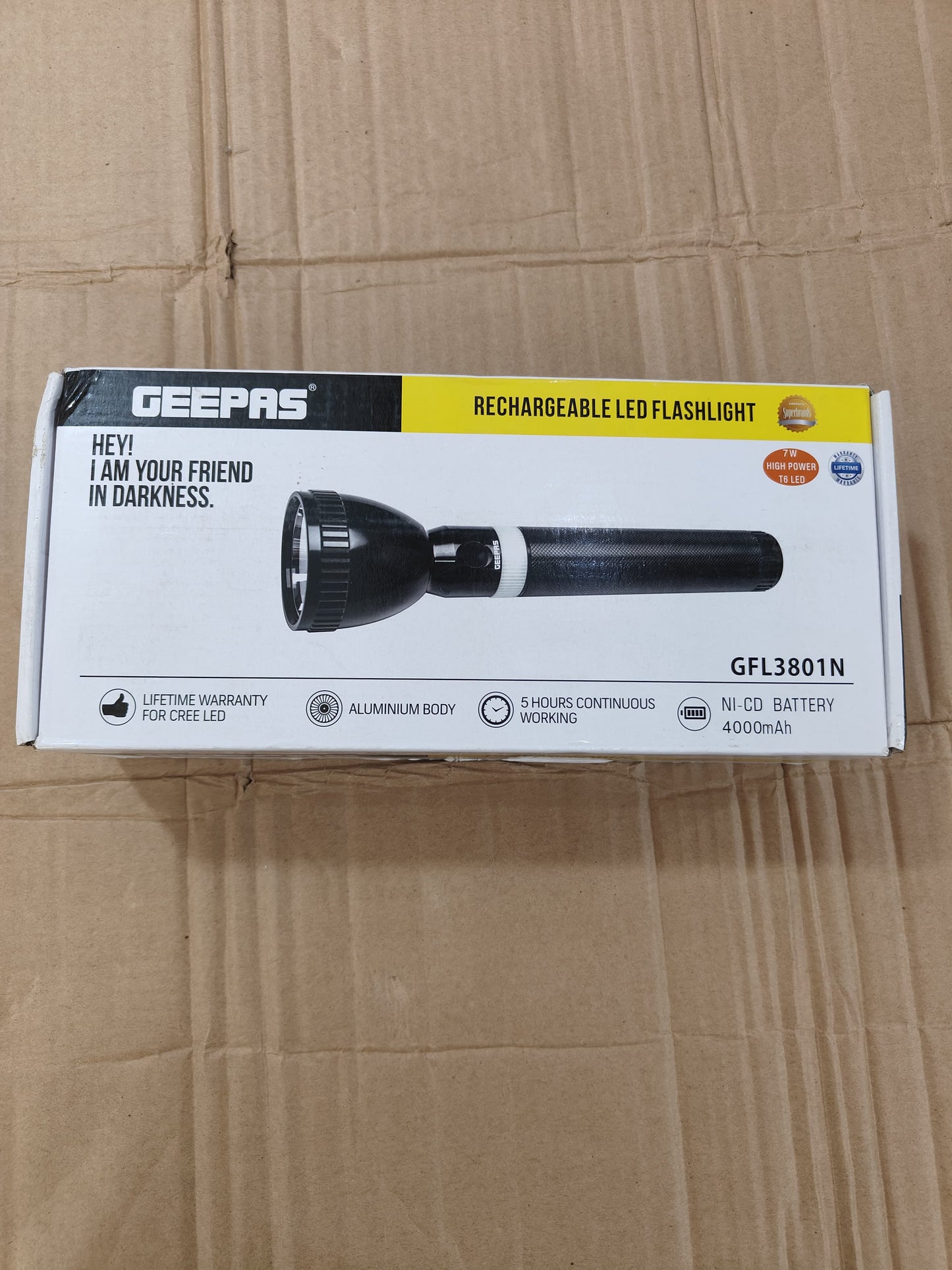 Geepas 3801 Flashlight torch Original Product + 2-Year Local Warranty