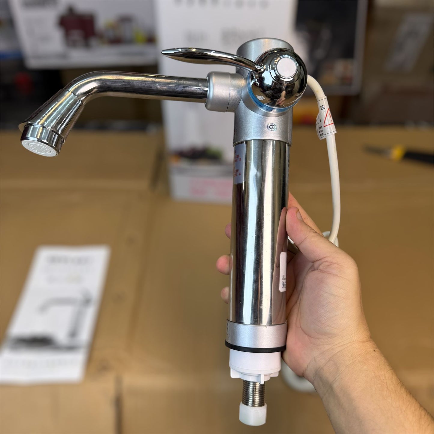 stainless steel electric water heater faucet