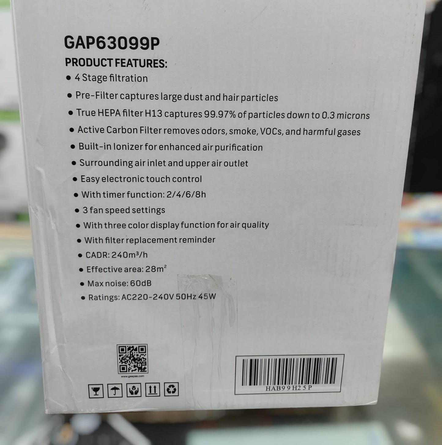 Geepas air purifier GAP 63099P