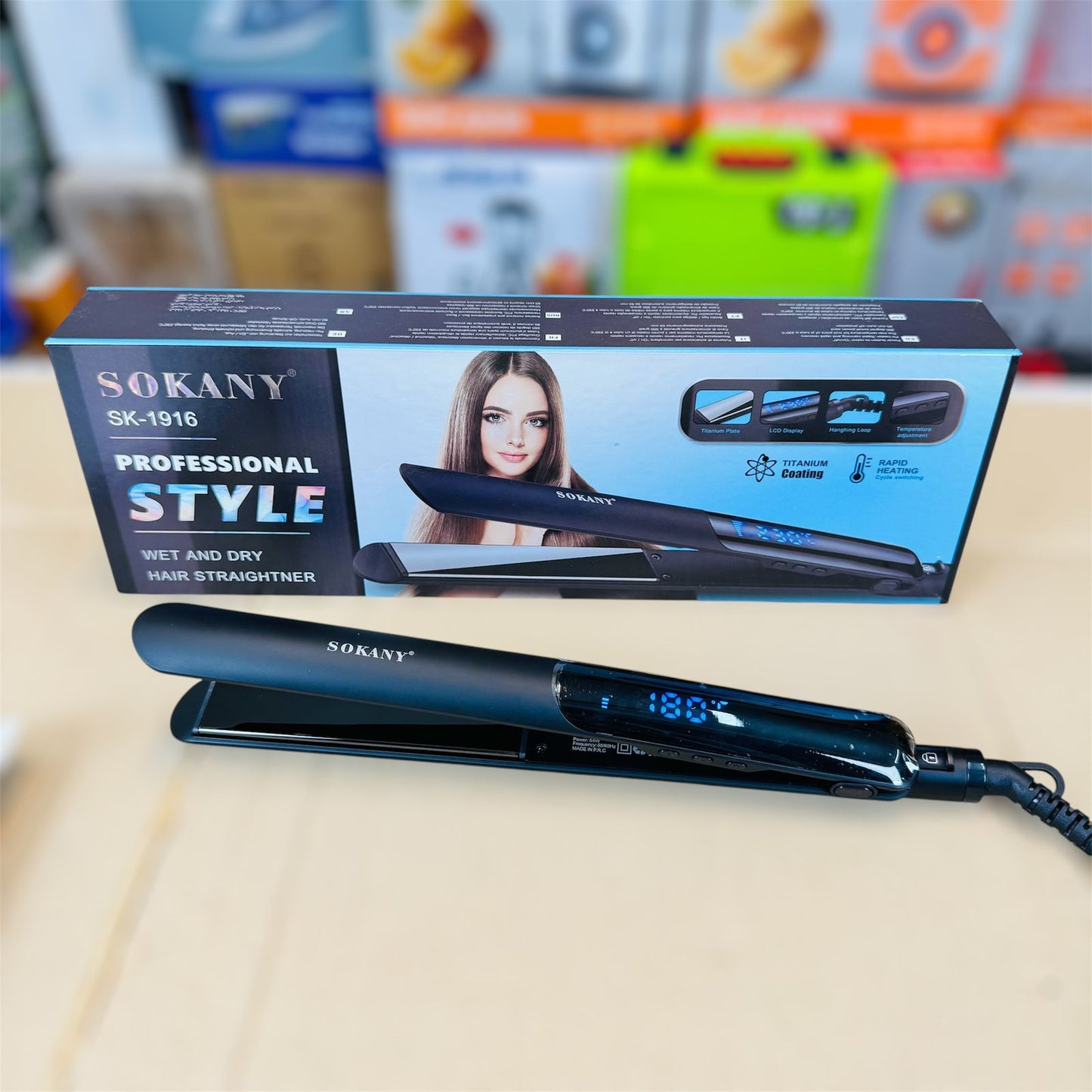 SOKANY wet in dry Professional Digital Hair Straightener sk-1916
