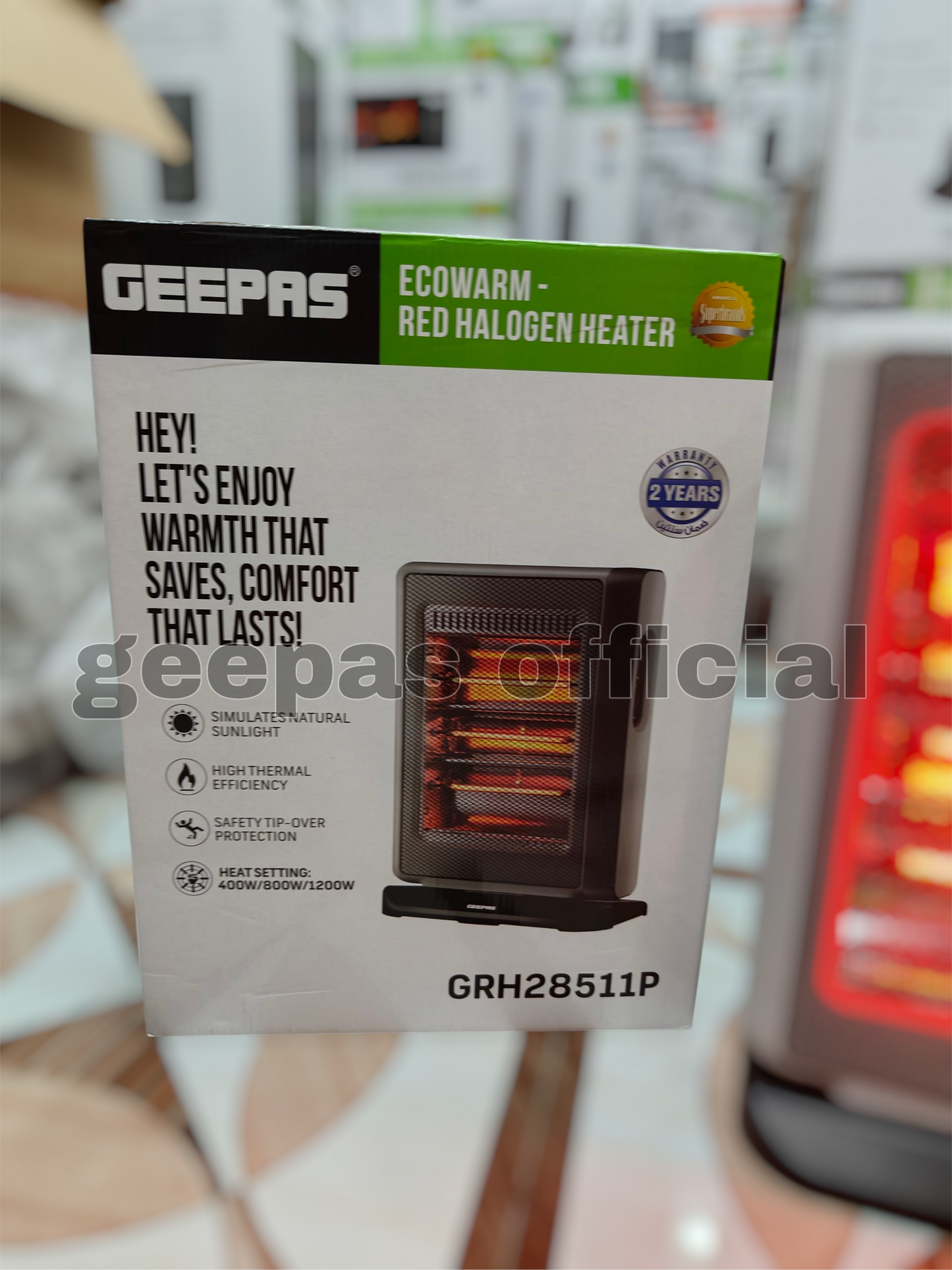 Geepas Red halogen heater