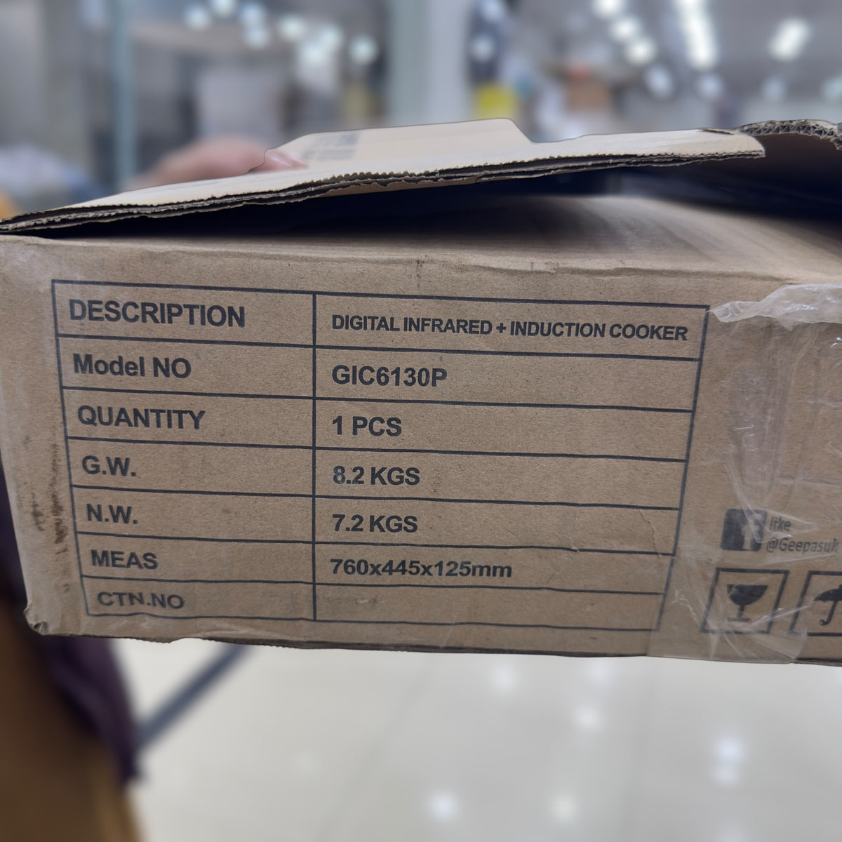 Geepas 2 in 1 Induction & Infrared Double Burner Hot Plate 6130