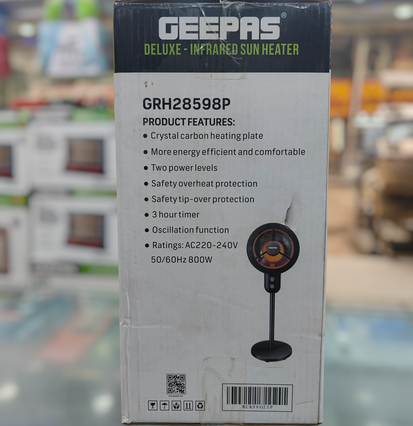Geepas infrared pedestal sun heater GRH 28598p