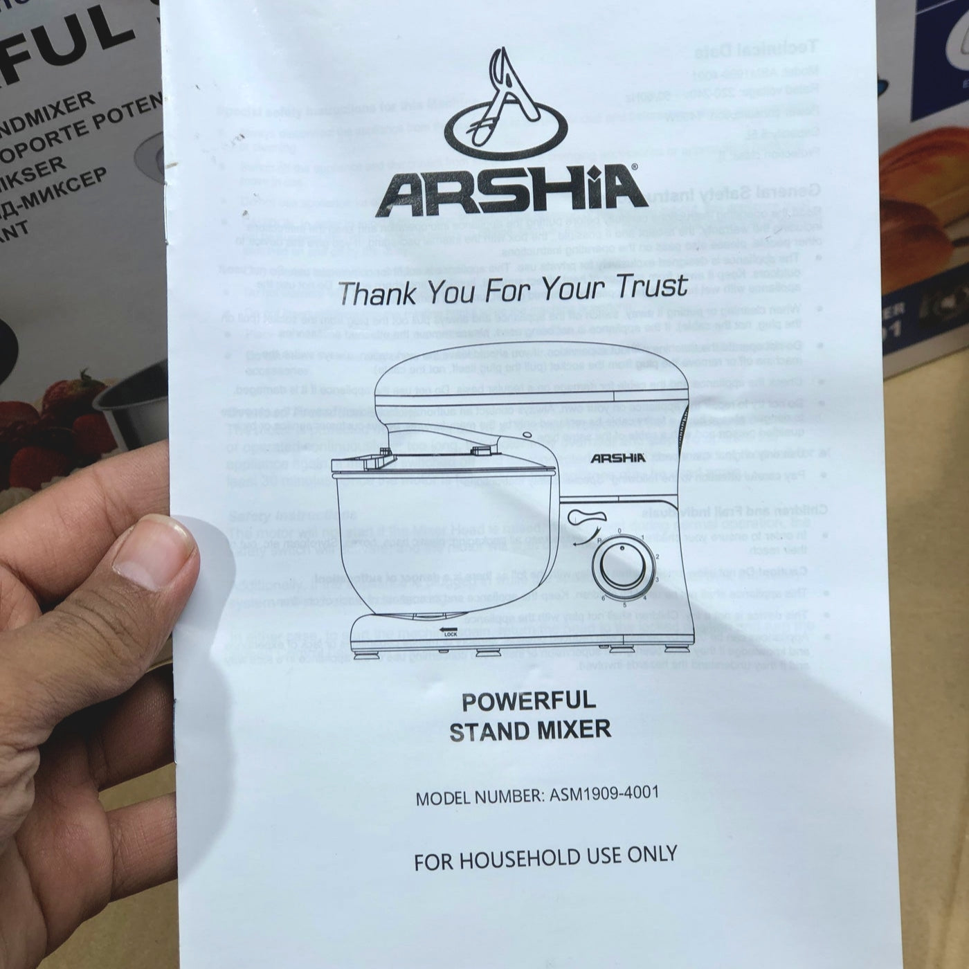 Arshia Germany 5.5L Stand Mixer 1400watt