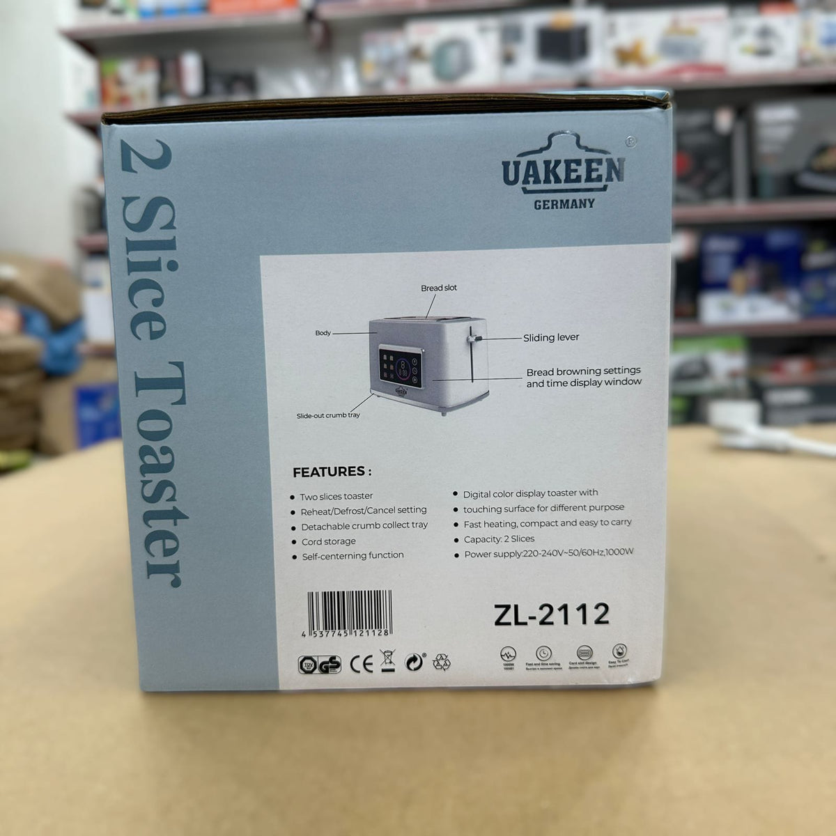 Uakeen Digital Color Diplay Toaster ZL-2112
