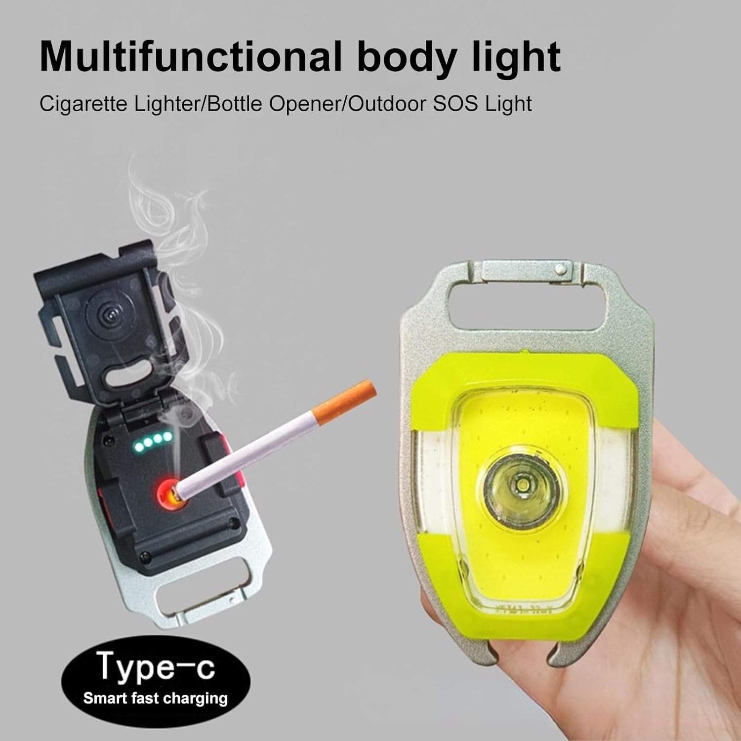 Keychain light with headlight cigarette lighter