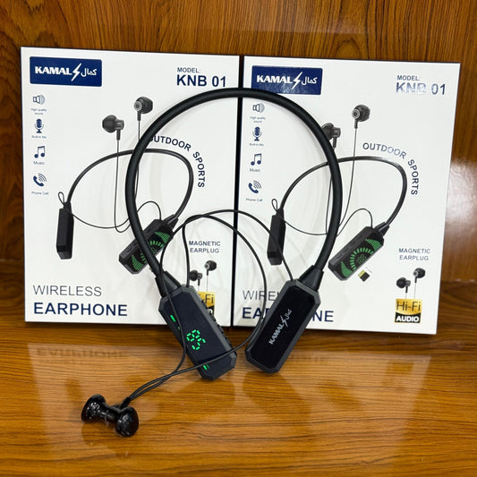 Wireless Sports Neckband Changer Compatible with Android/iOS (Black)