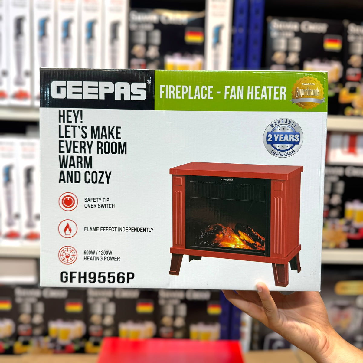 Geepas Fireplace Fan Heater GFH9556P