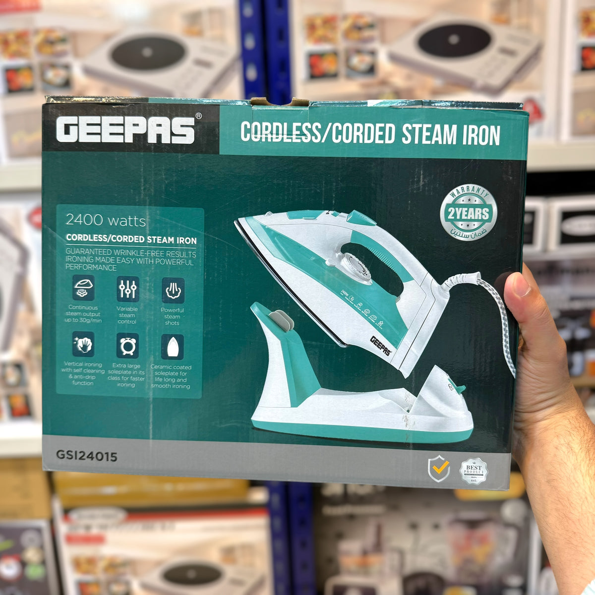 Geepas Cord & Cordless Steam Iron GSI24015