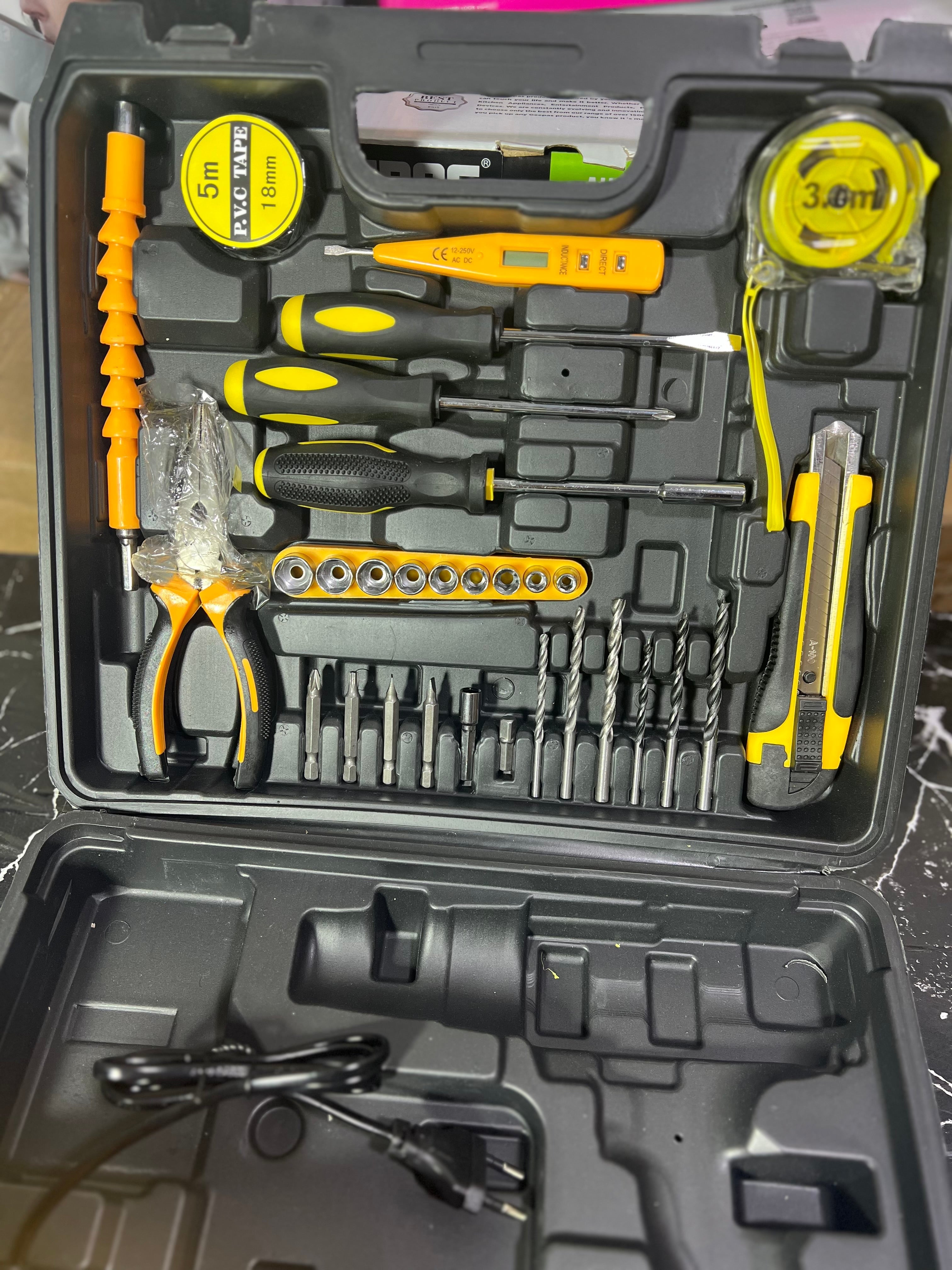 Dewalt lot 48v drill machine set with full toolkit set black box