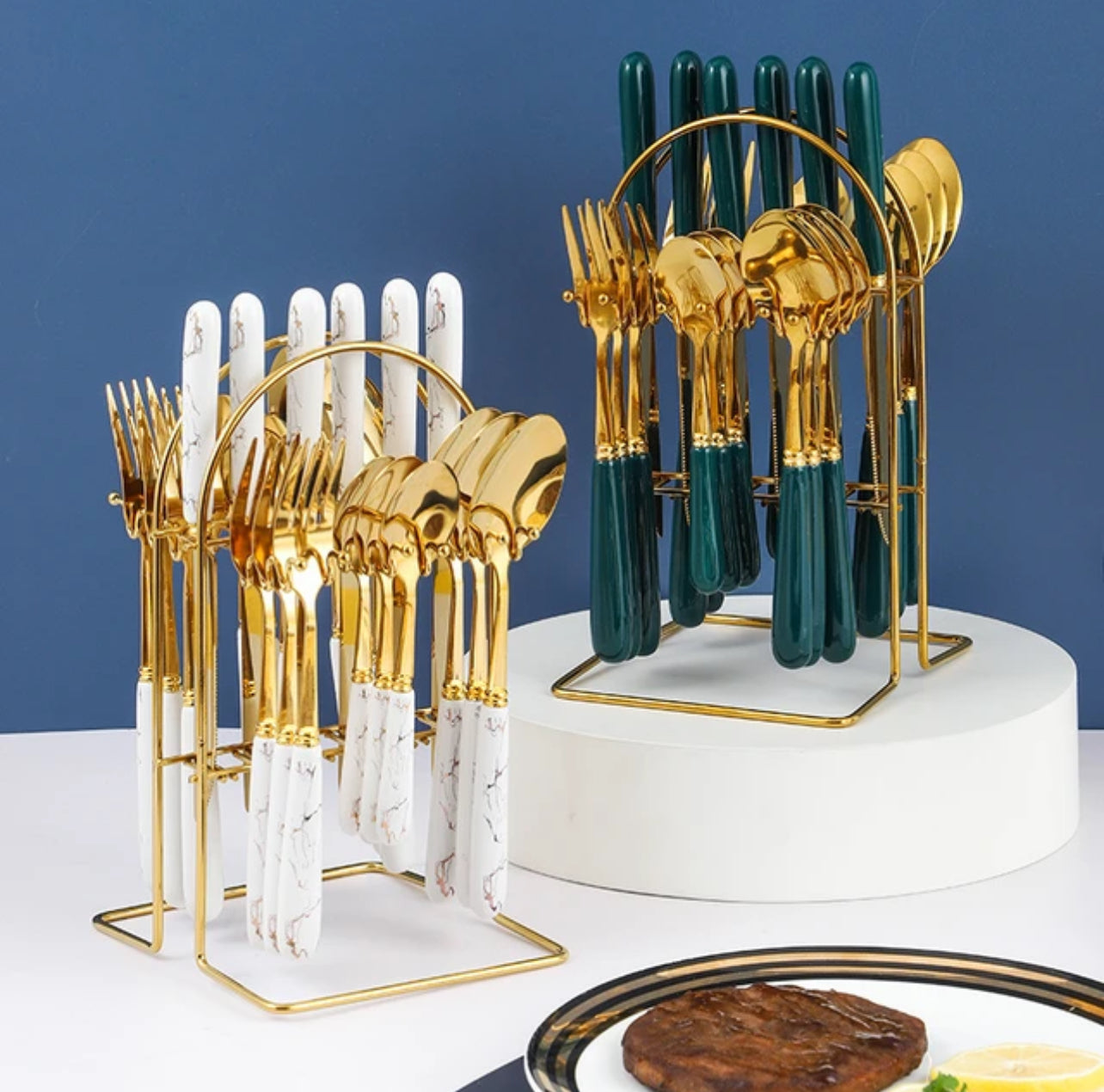 marble cutlery 24 pieces sets