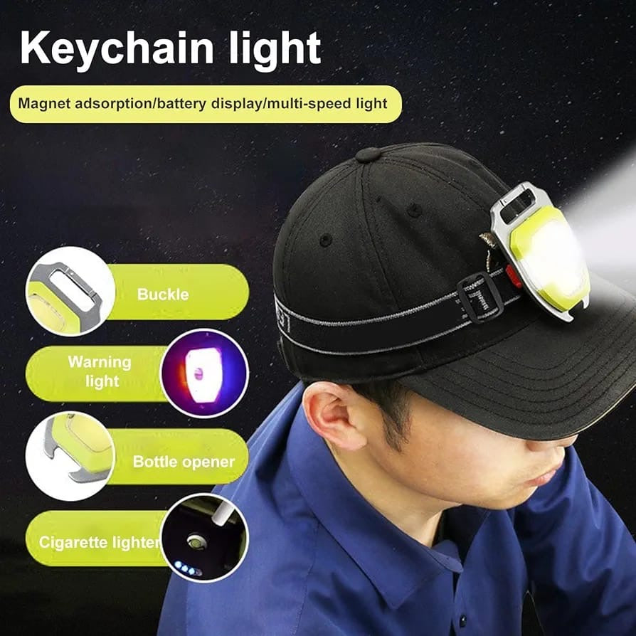 Keychain light with headlight cigarette lighter