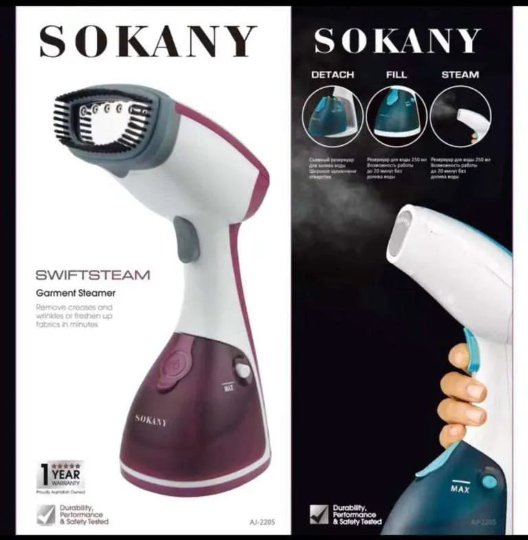 Sokany AJ-2205 Garment Steamer Water Capacity 250 Quick Heating 1200W