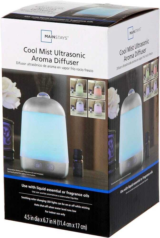 Mainstays Cool Mist Ultrasonic Aroma Oil Diffuser and humidifier