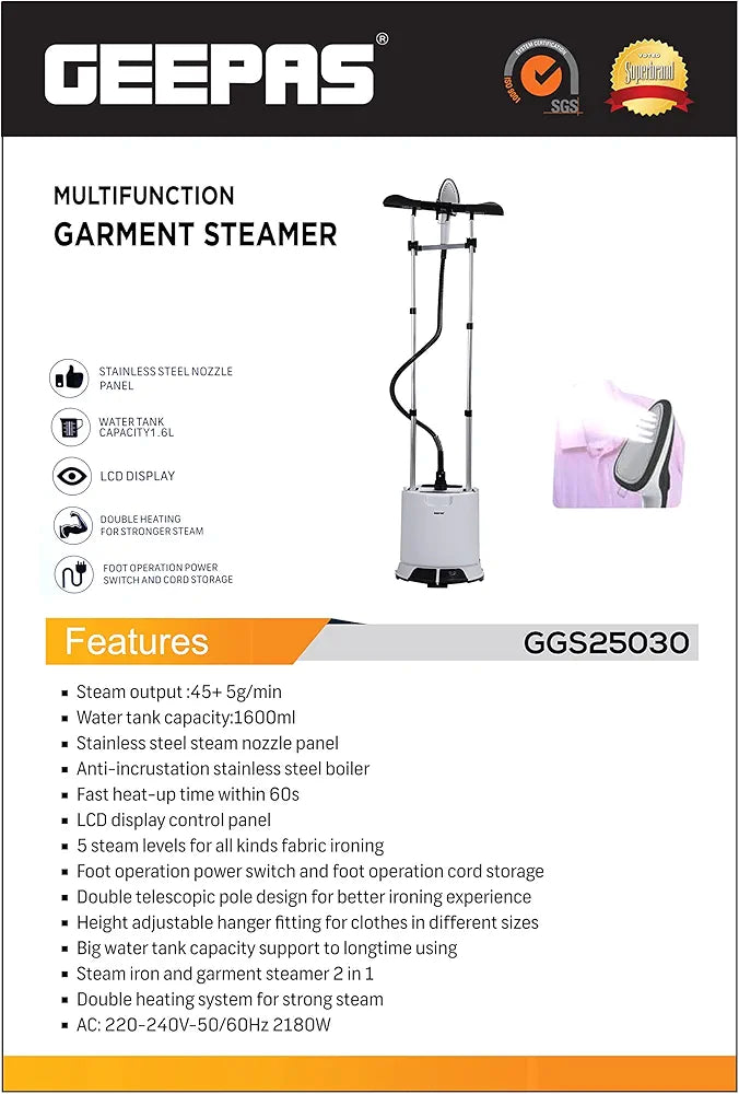 Geepas Garment Steamer GGS 25030