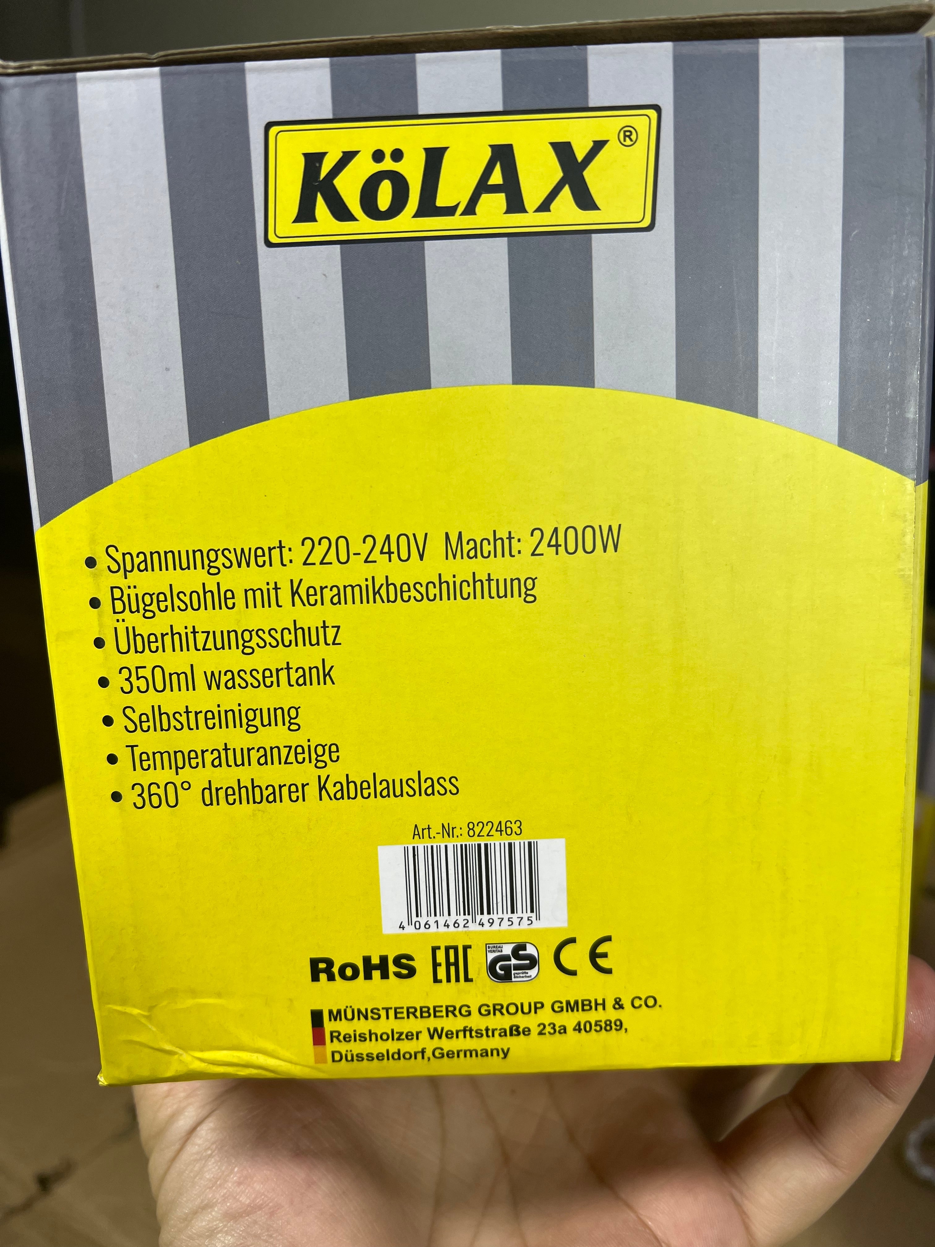 Original Kolax Germany steam iron