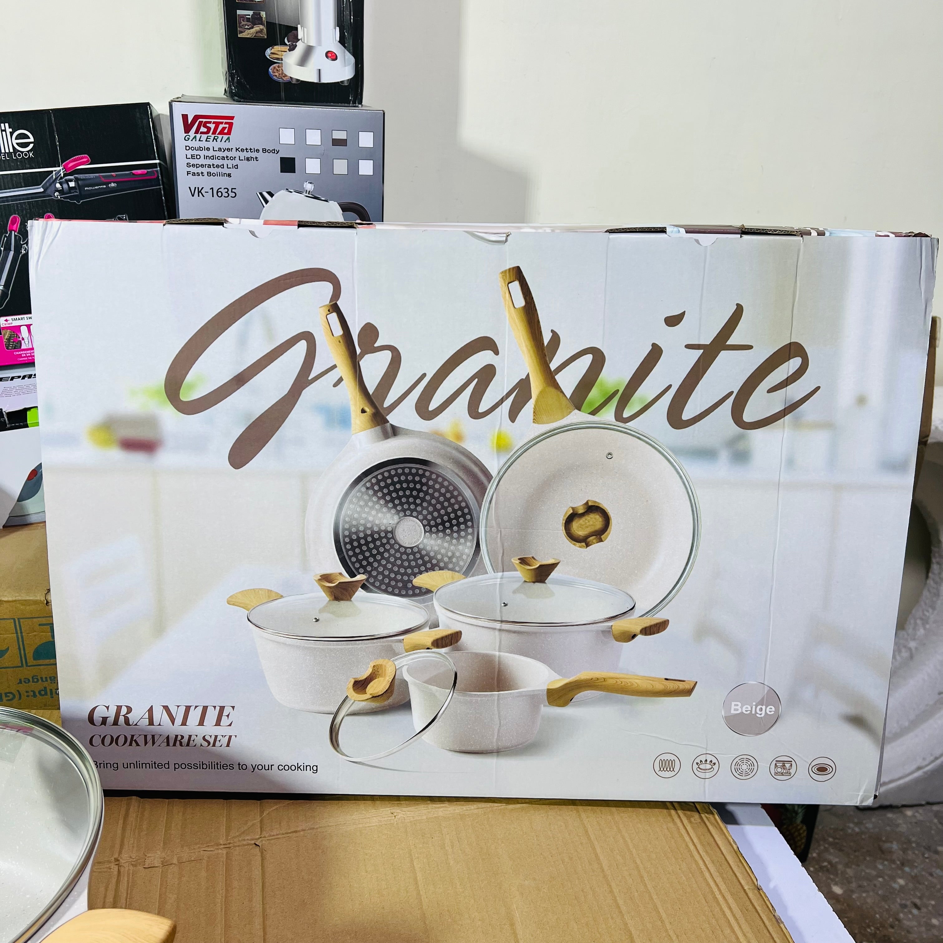 Amazon Lot imported 12 pieces original granite cookware set