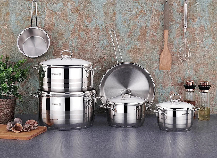 Turkey lot Korkmaz stainless steel Cookware set