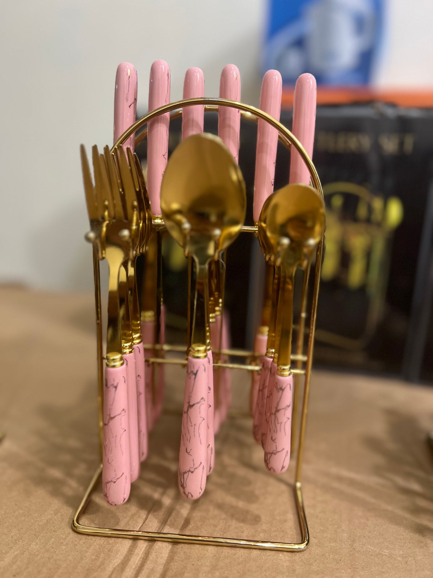 marble cutlery 24 pieces sets