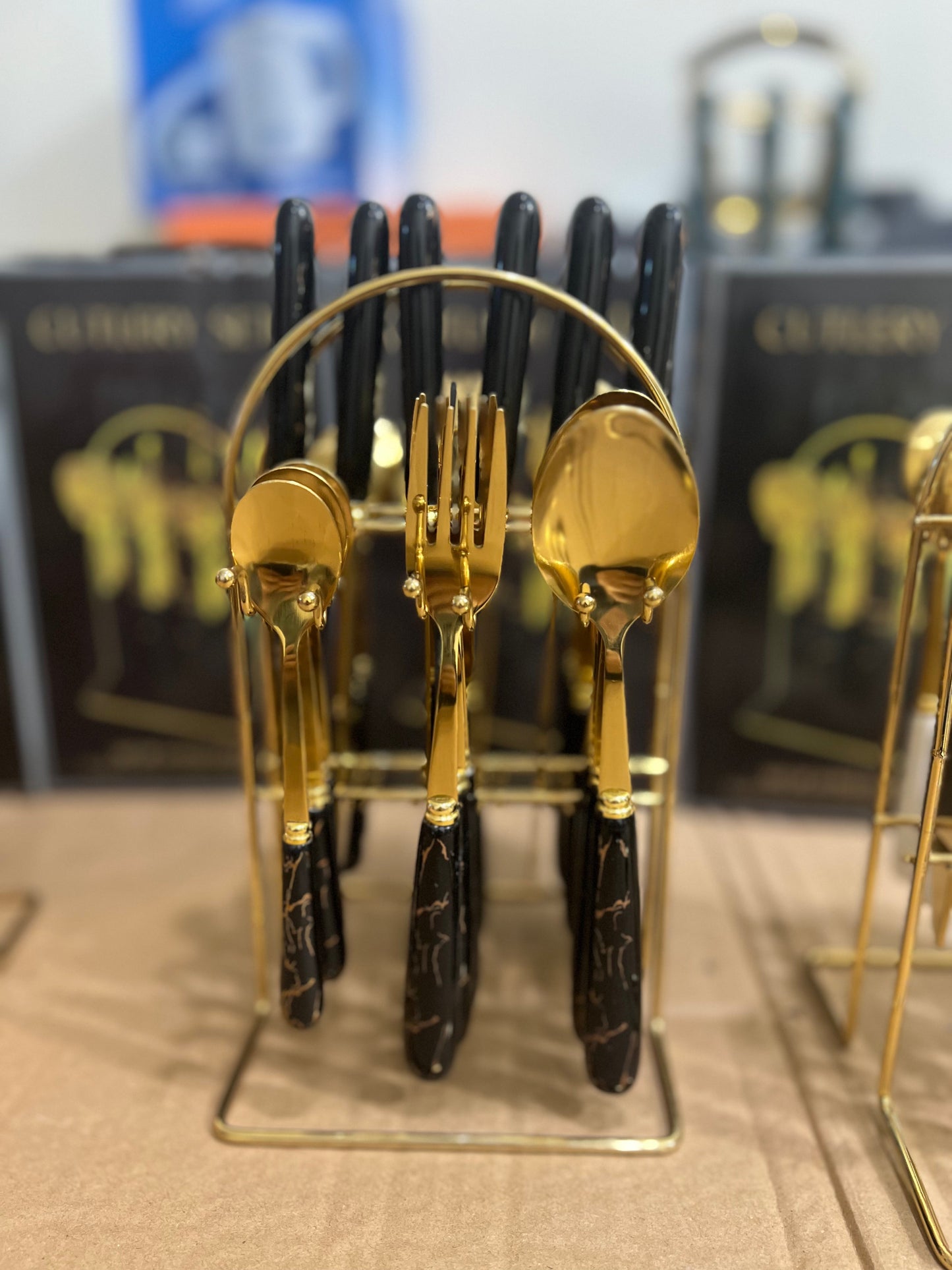 marble cutlery 24 pieces sets