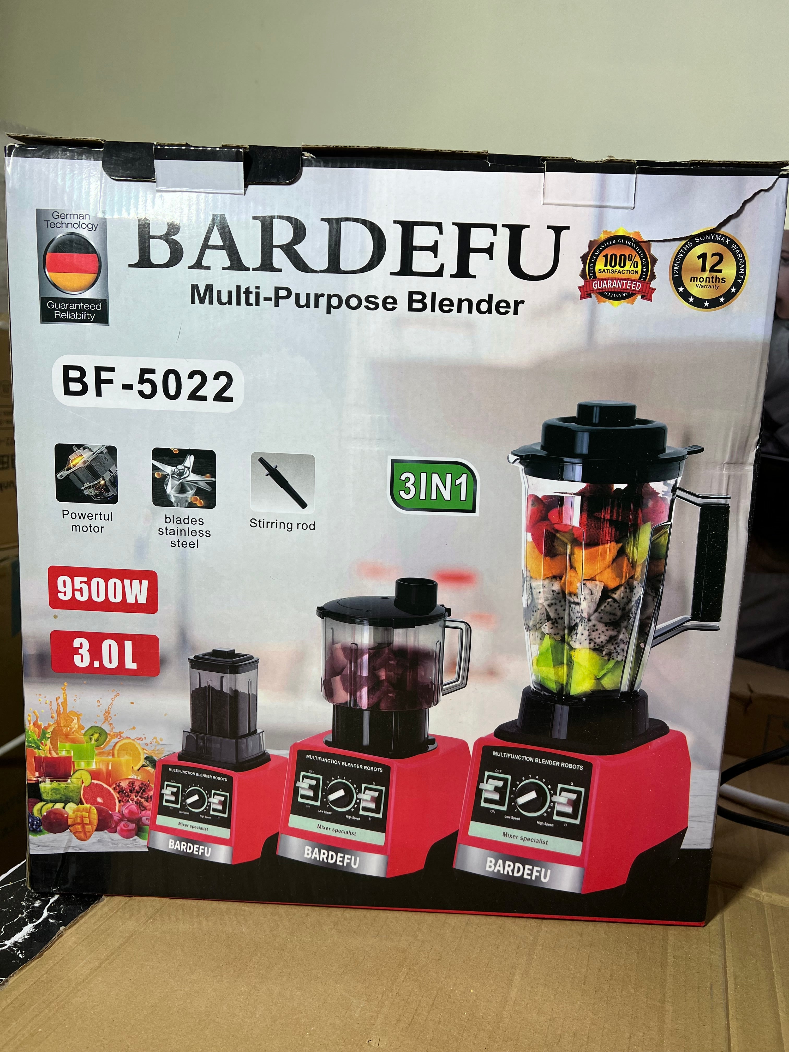 Original German lot BARDEFU 3 in 1 juicer blender set