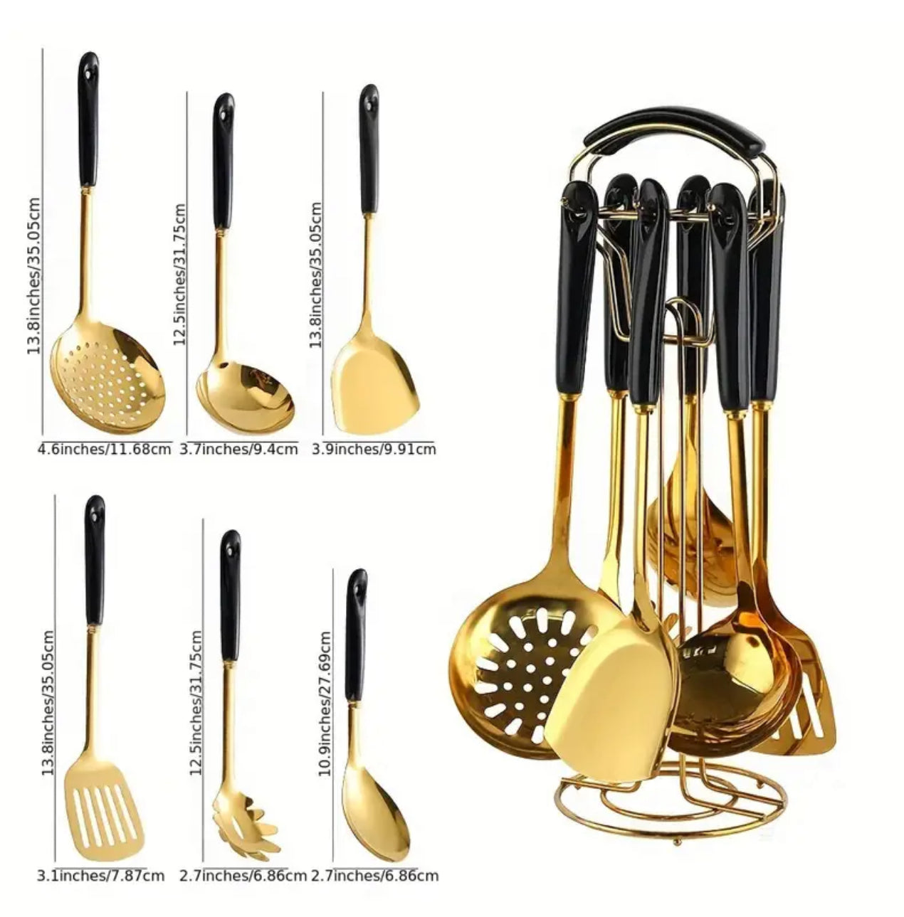 Stainless Steel Kitchen Utensil Set with Stand ( spoon spatula set)