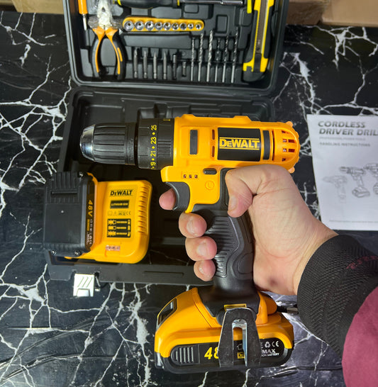 Dewalt lot 48v drill machine set with full toolkit set black box
