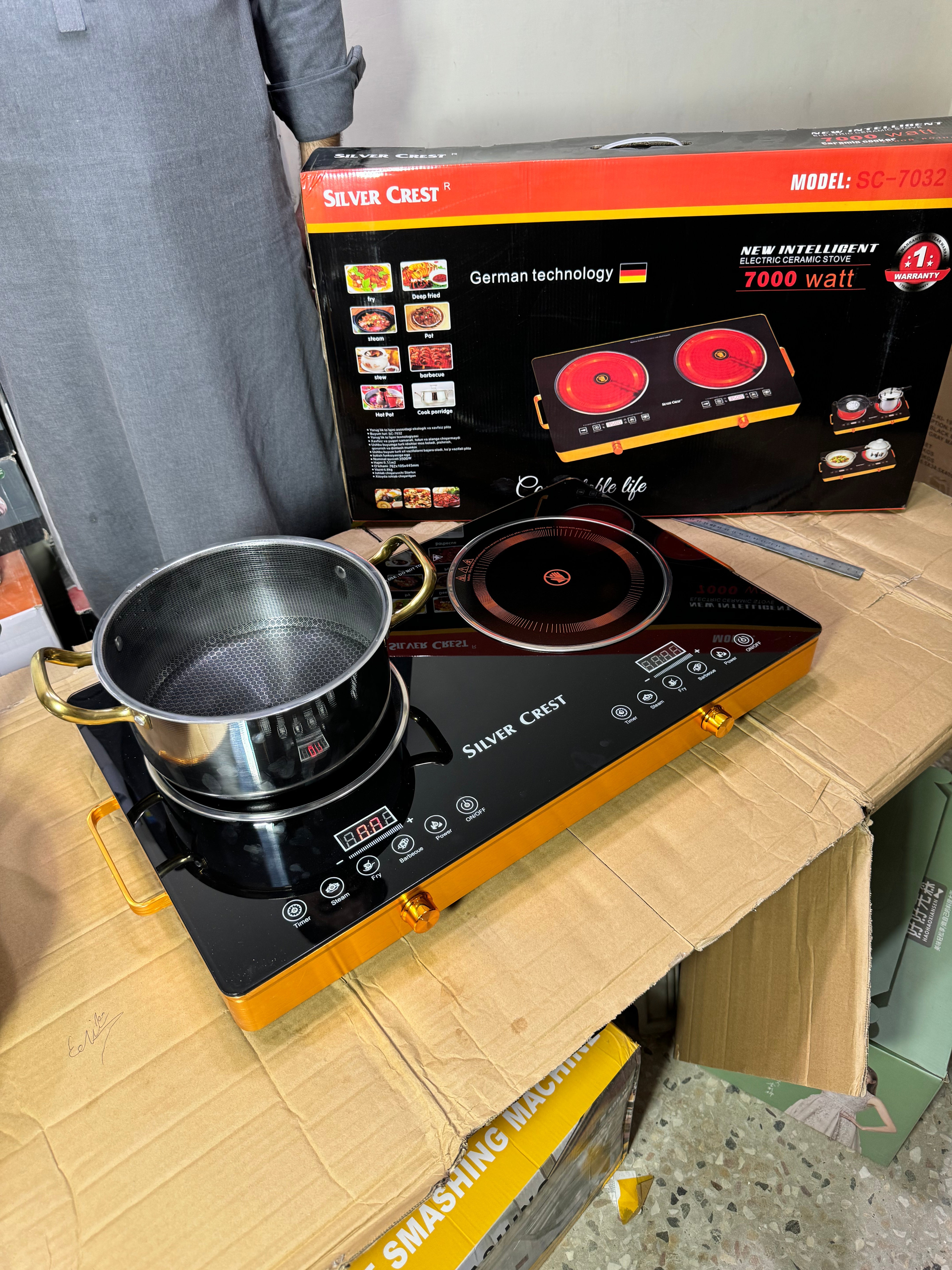 German lot 2 burner silver crest infrared cooker ( hot plate )