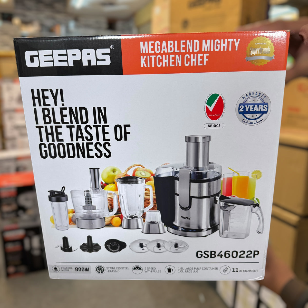 Geepas Megablend Mighty Kitchen Chef Food Factory GBS46022P