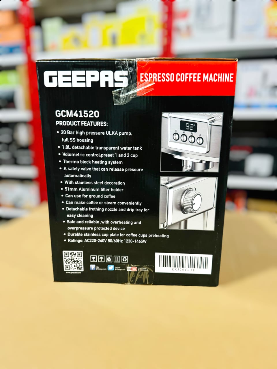 Geepas Espresso Coffee machine-41520