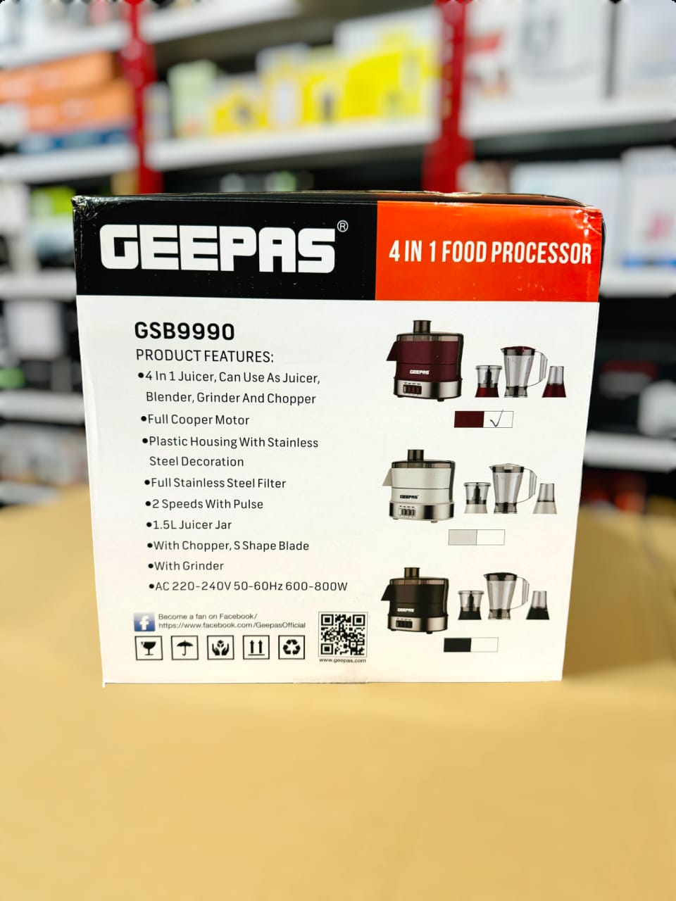 Geepas 4-in-1 Food Processor GSB9990 juicer set( 2 year warranty