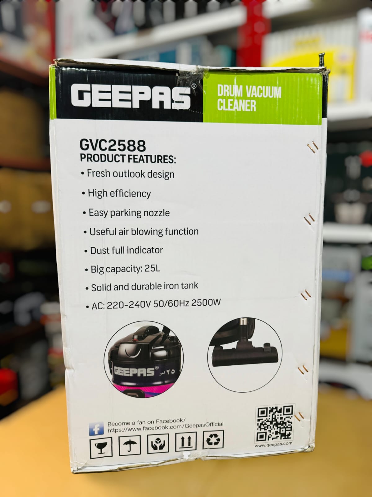 GEEPAS Drum Vacuum Cleaner GVC 2588