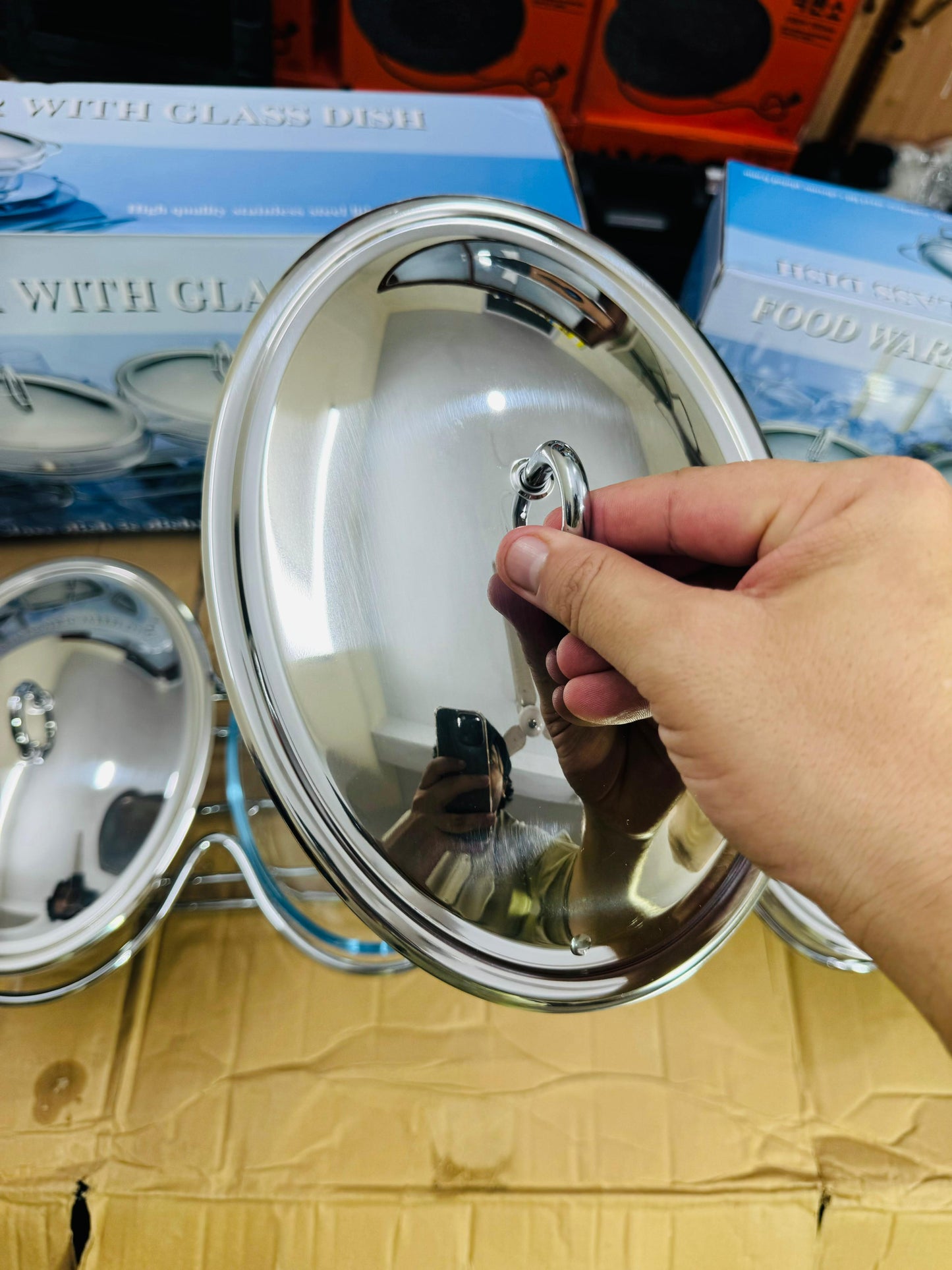 Food warmer & buffet glass dish set