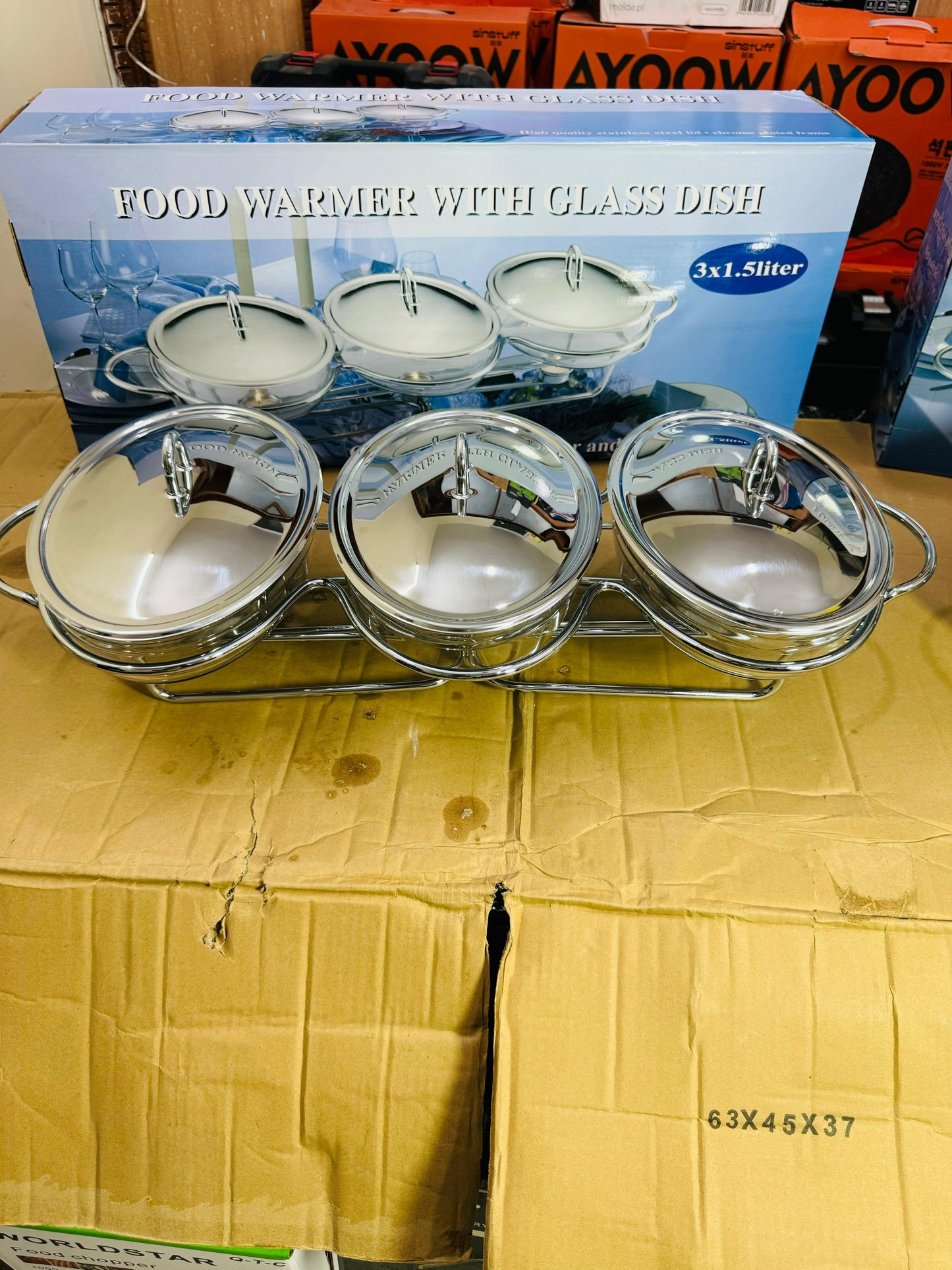 Food warmer & buffet glass dish set