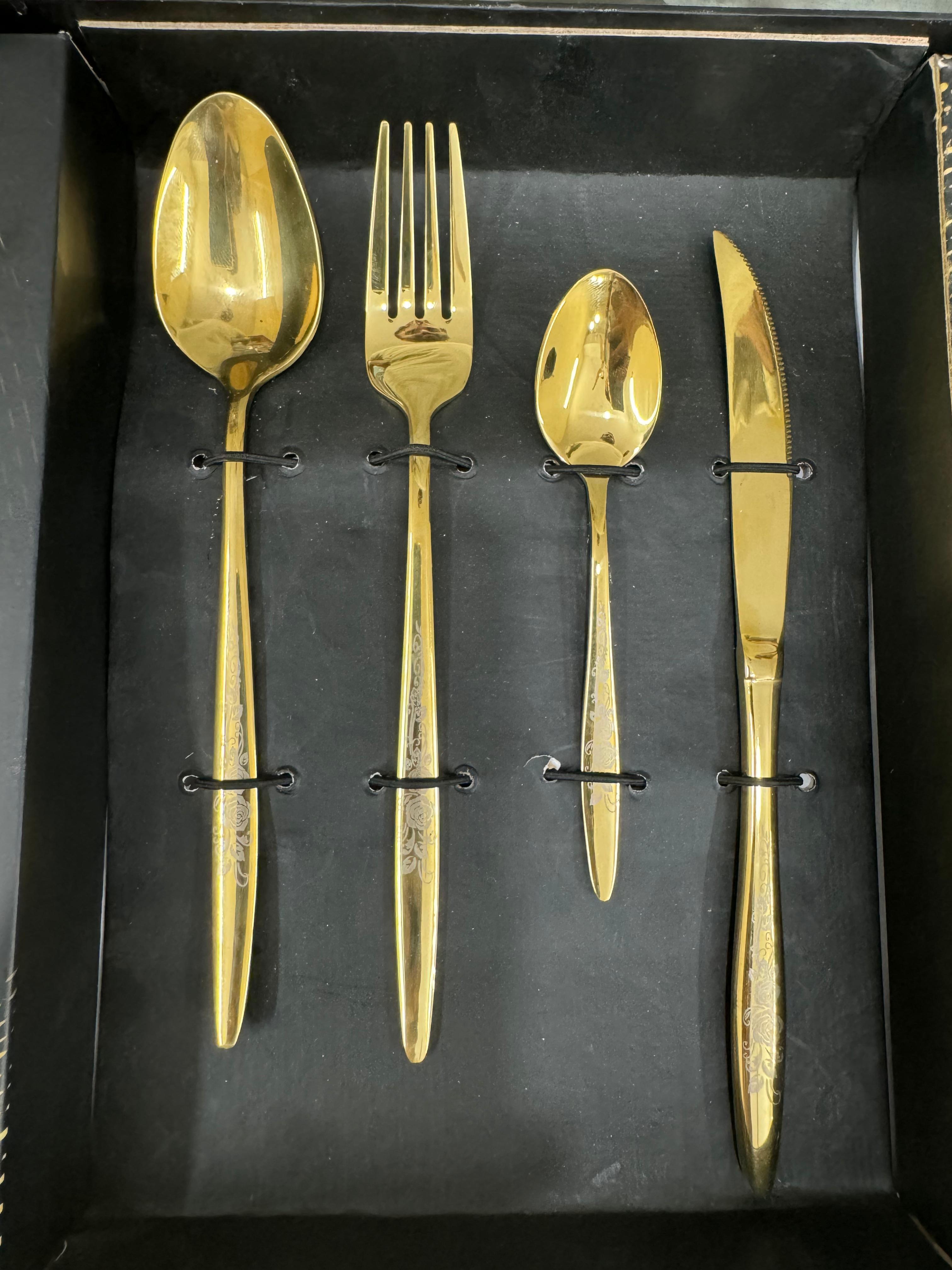 AYD 24 pieces golden cutlery set