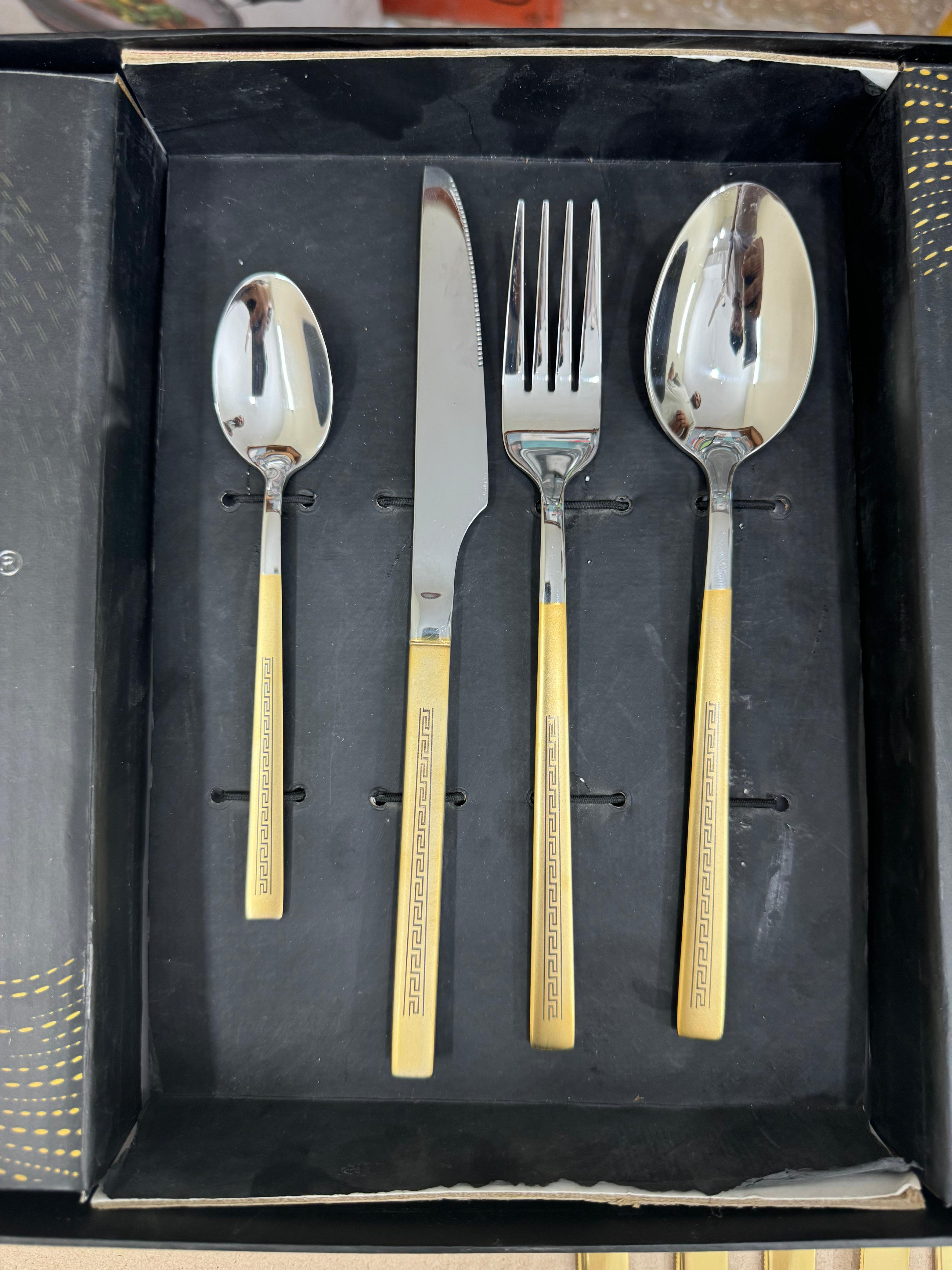 AYD 24 pieces golden cutlery set