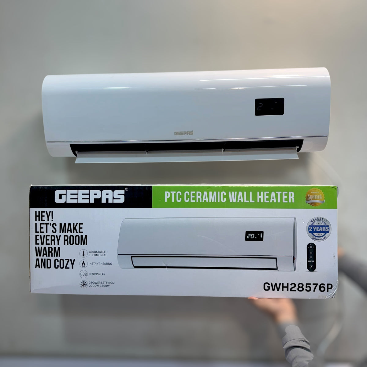 Geepas PTC Ceramic Wall Heater 28576P