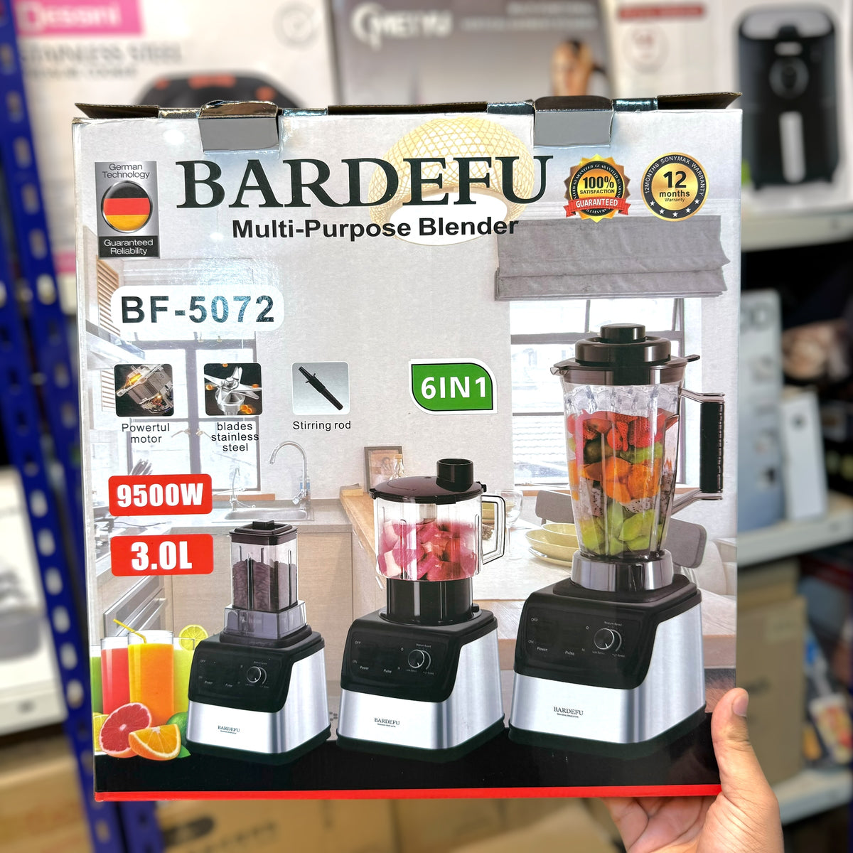 Bardefu 6-in-1 3L Multipurpose Blender - 5072 German Lot