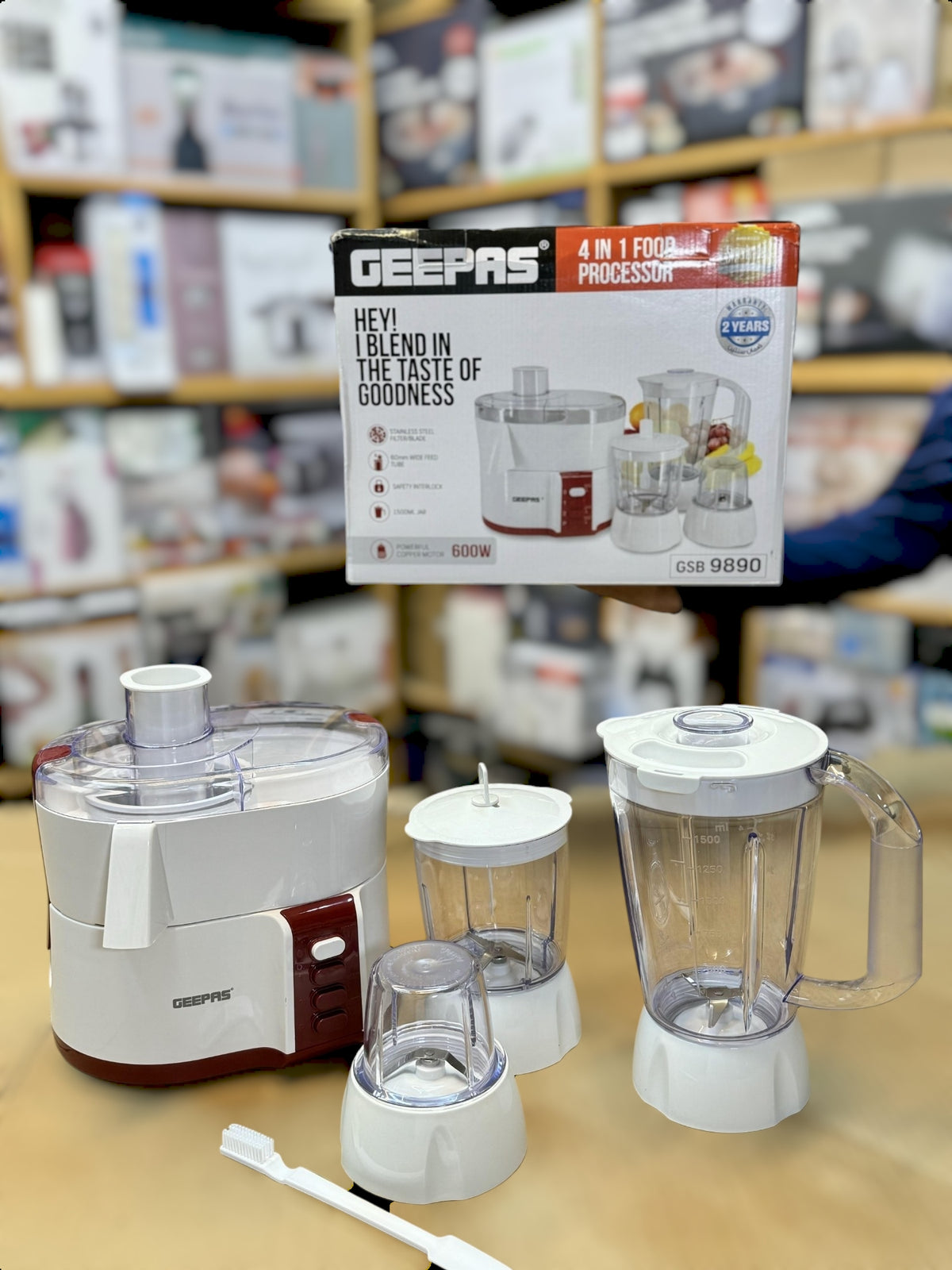 Geepas 4-in-1 Food Processor GSB9890