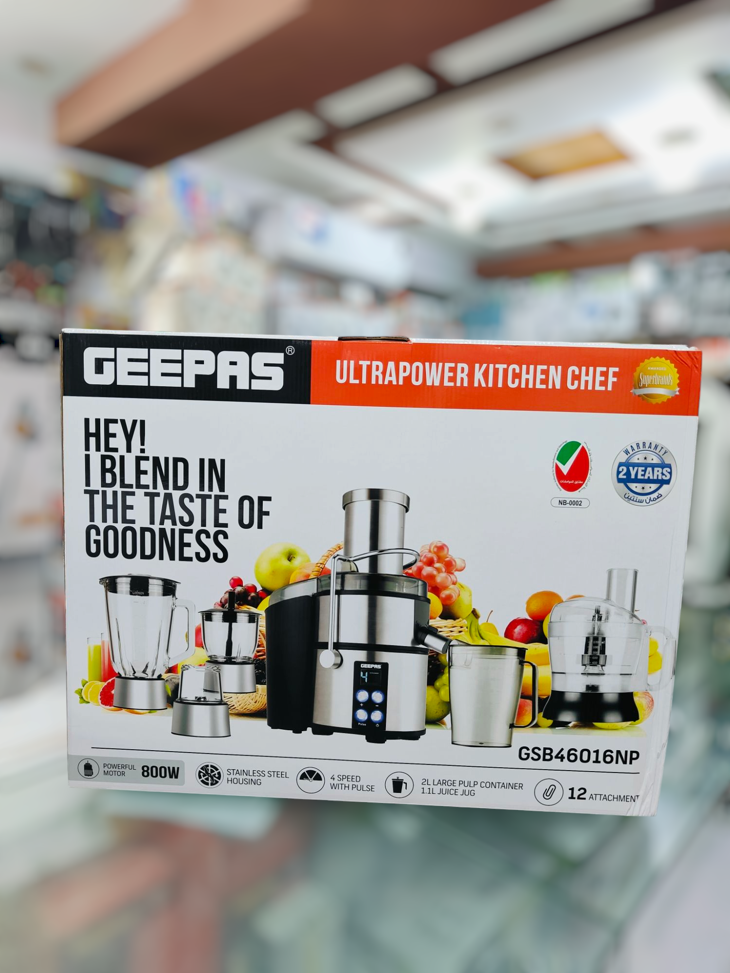 Geepas 12 in 1 kitchen master GSB 46016 ( juicer Blender)