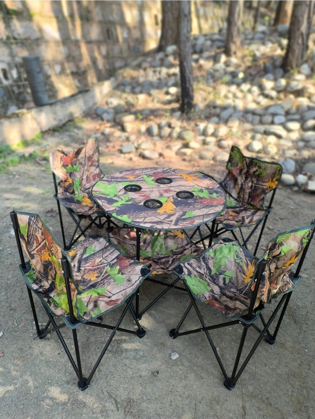 Lot Imported Folding Chair Set with Table