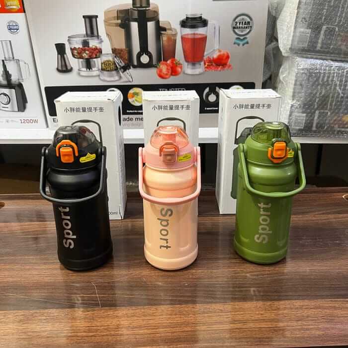 Lot Imported 800 & 1000ml Green & Cream Sports Vacuum Bottle