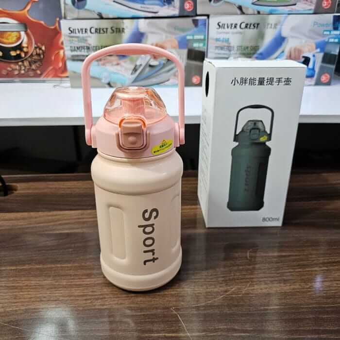 Lot Imported 800 & 1000ml Green & Cream Sports Vacuum Bottle