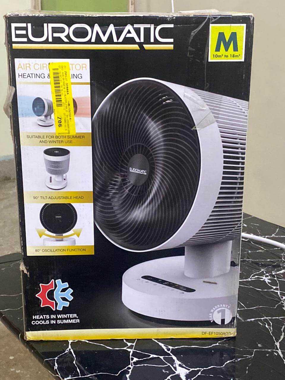 Euromatic DF-EF1050AG2 2000W Heating & Cooling Air Circulator with Remote Control