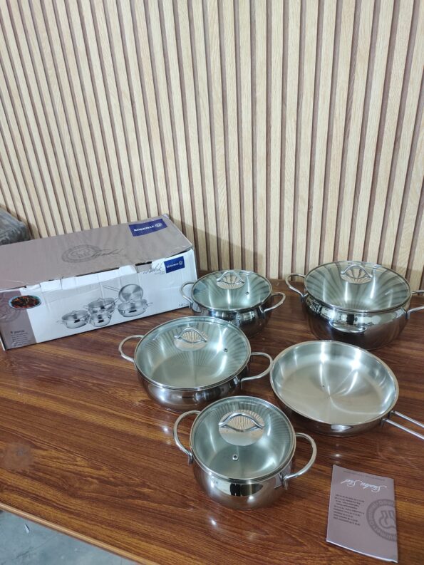 Lot imported Turkey Korkmaz Stainless Steel Cookware 9 Piece Set