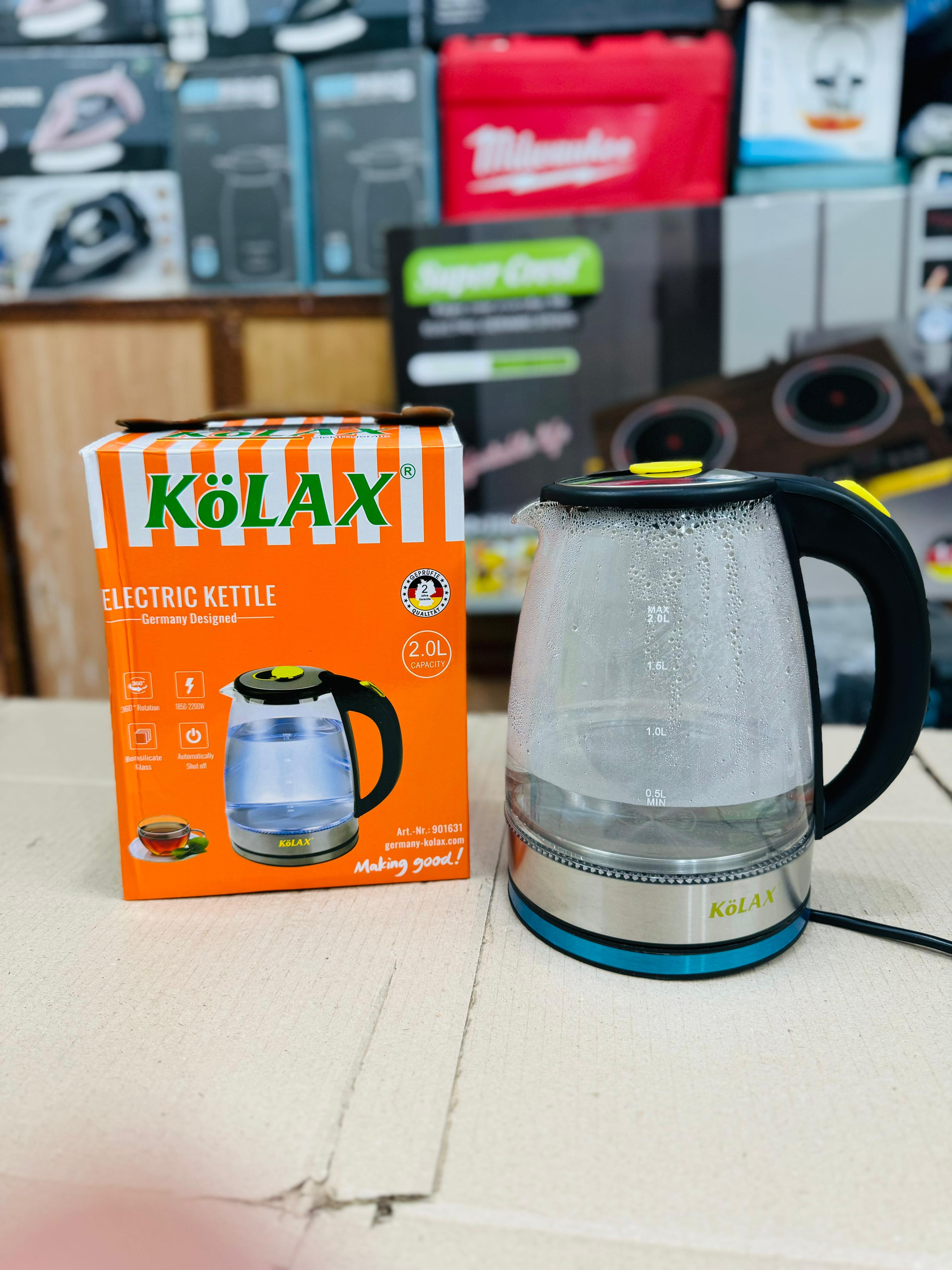 Kolax Germany  1.7L Glass Kettle