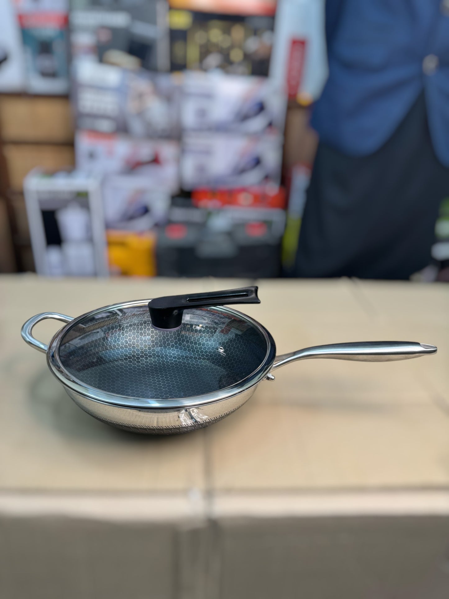 Germany 34cm lesser honeycomb fry pan & handi