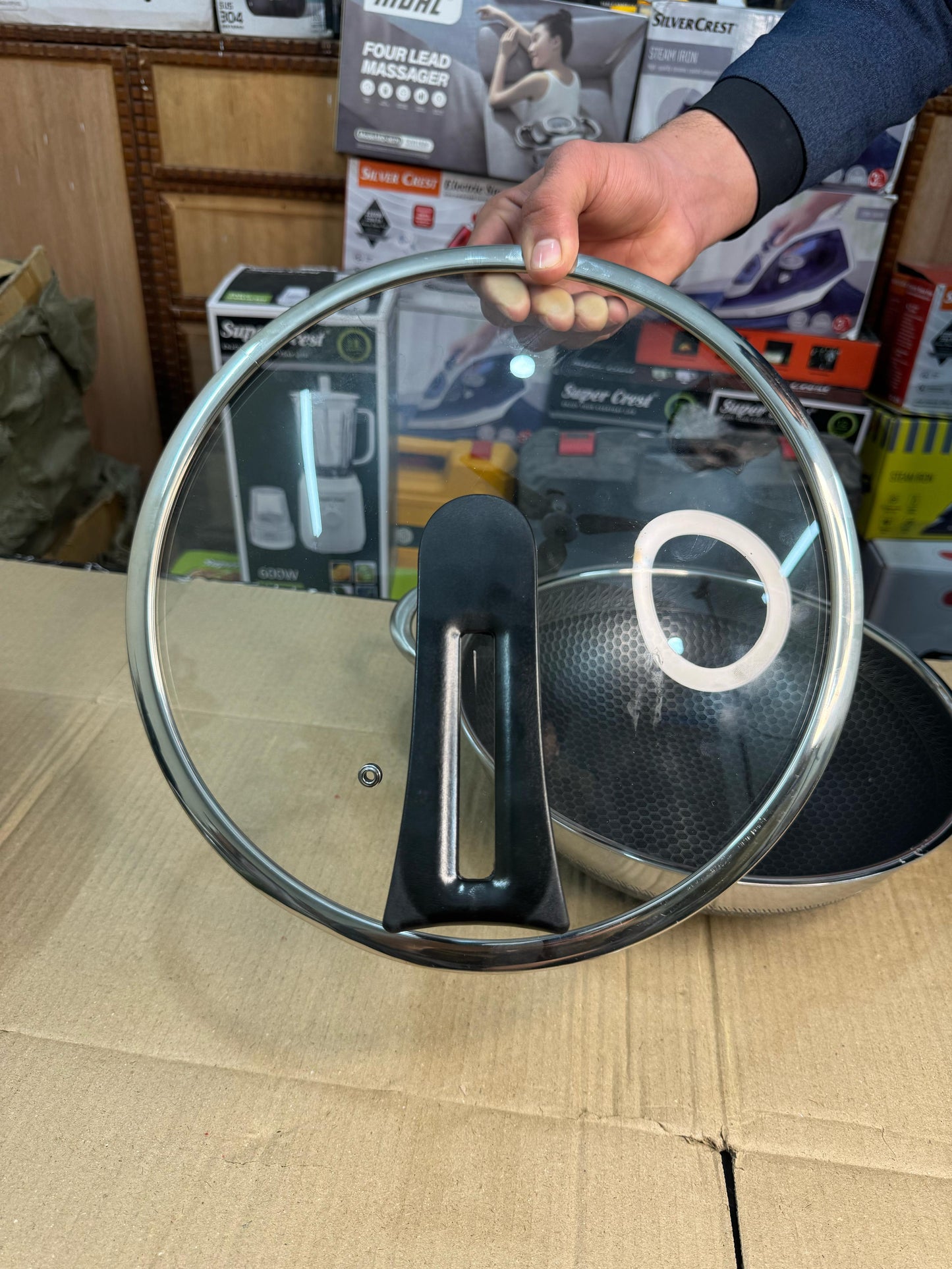 Germany 34cm lesser honeycomb fry pan & handi