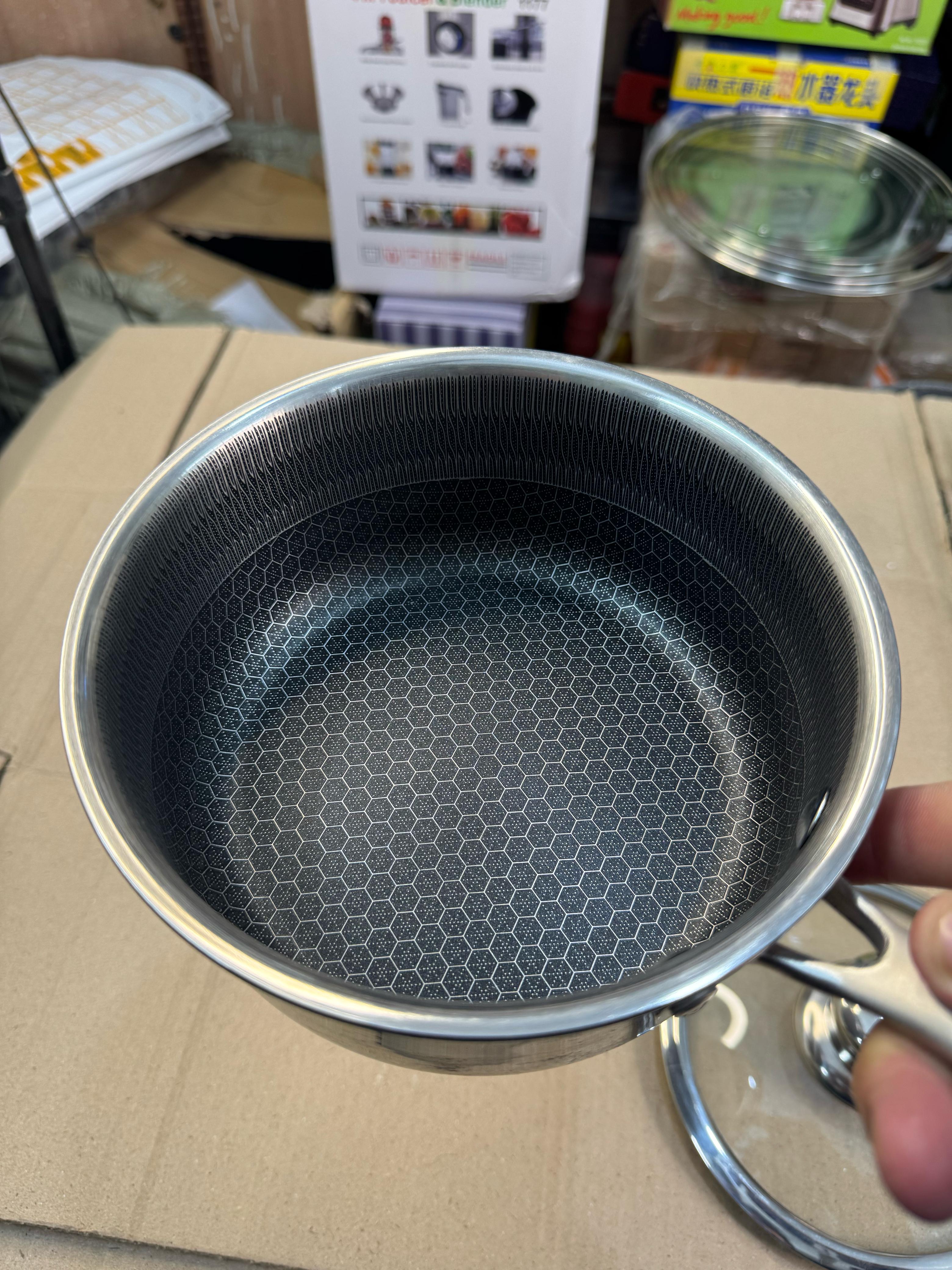 Honeycomb lesser coating sauce pan